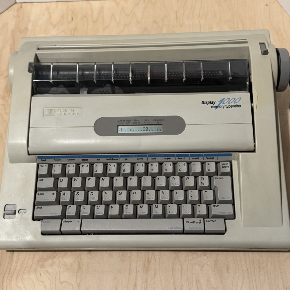 Smith Corona XL1000 Display 1000 Electronic Typewriter NA5HH w/ Cover